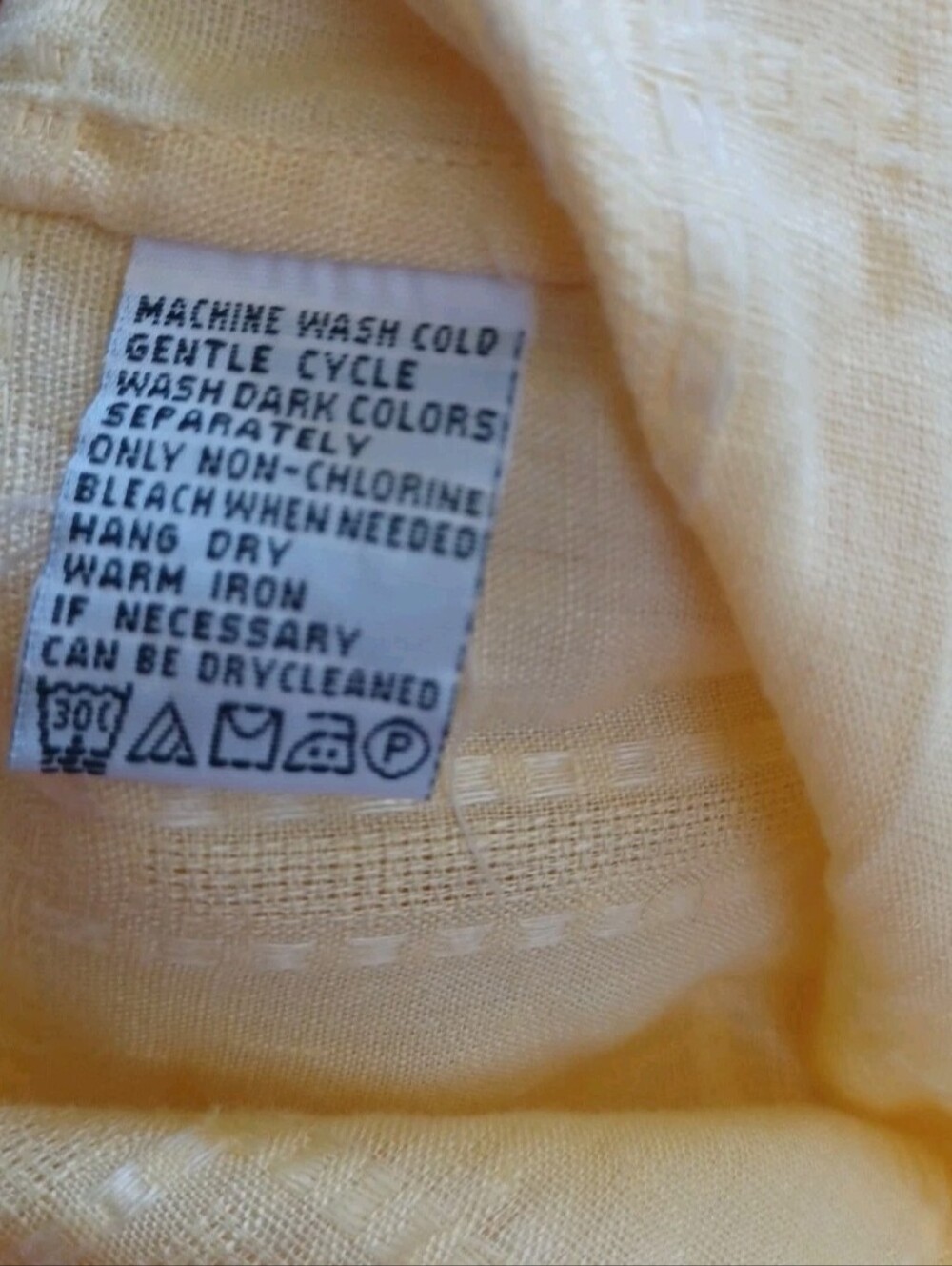 Tommy Bahama 100% Textured Linen Canary Yellow Button Down LS Shirt Large NWOT - Picture 7 of 8